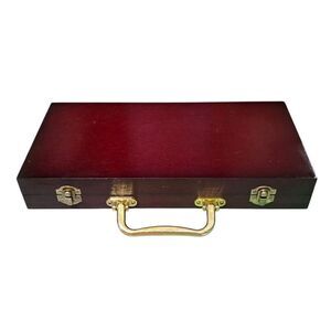 Paint Set In Wooden Carry Case  with Gold Handle